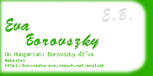 eva borovszky business card